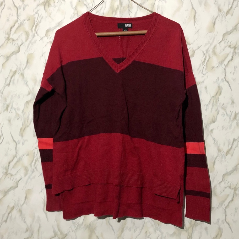V neck striped sweater with open sides
